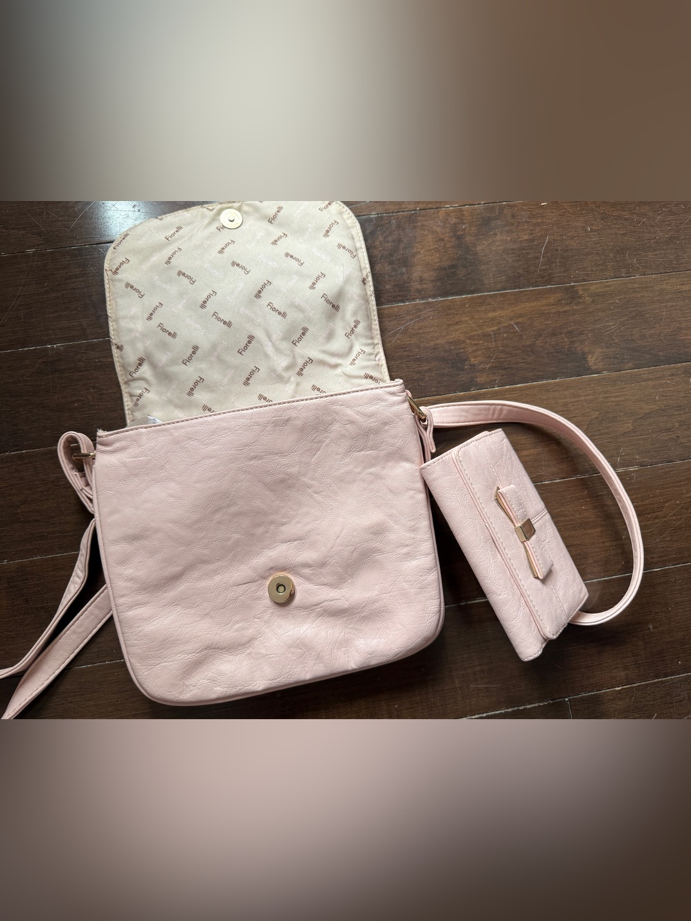 Women’s Blush Pink Crossbody Bag with Matching Wallet - Picture 2 of 16